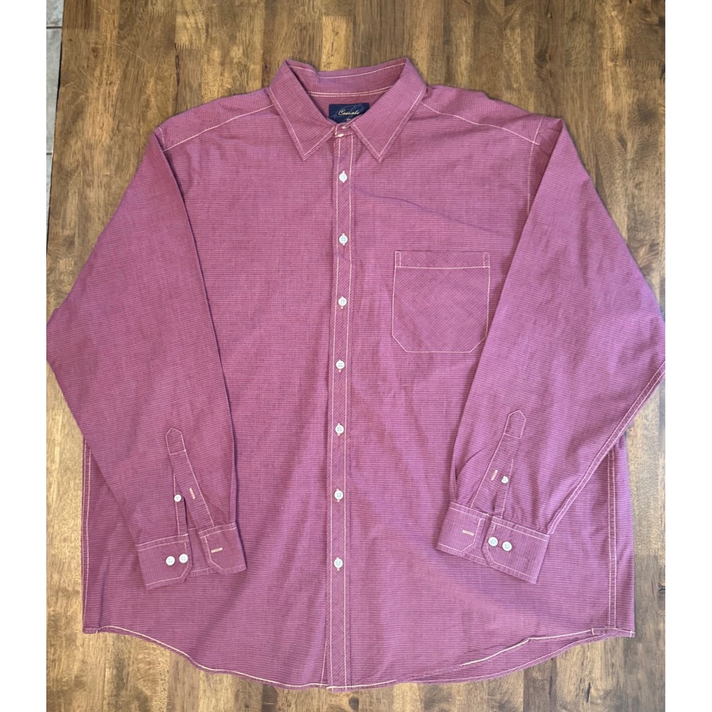RY Casuals Button Down Shirt Long Sleeve Cotton Pocket Front Plaid 2X